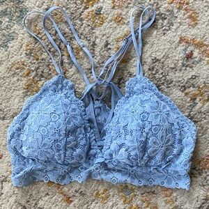 Aerie Padded Lace Bralette in Soft Blue